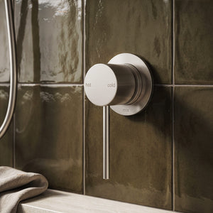 PHOENIX VIVID SLIMLINE SWITCHMIX SHOWER AND WALL MIXER 60MM BACKPLATE BRUSHED NICKEL