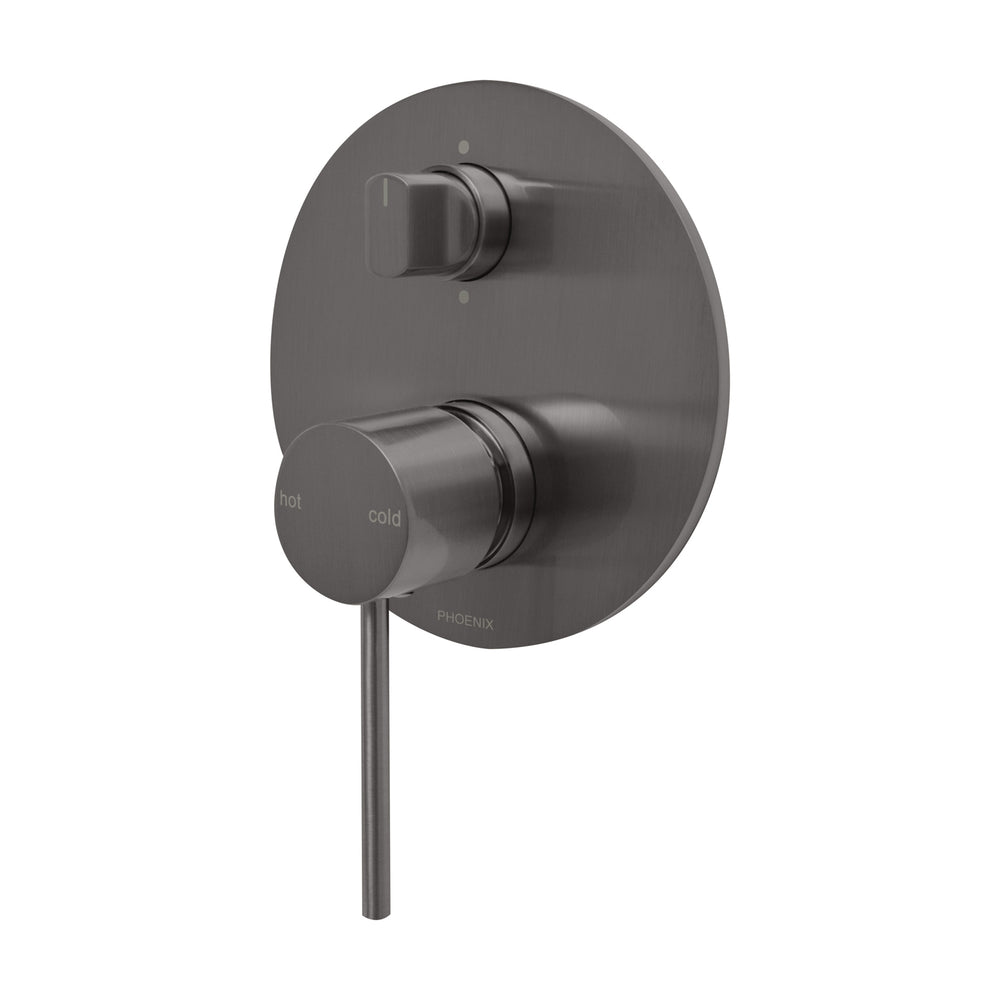 PHOENIX VIVID SLIMLINE SWITCHMIX SHOWER / BATH DIVERTER MIXER COMPLETE KIT BRUSHED CARBON