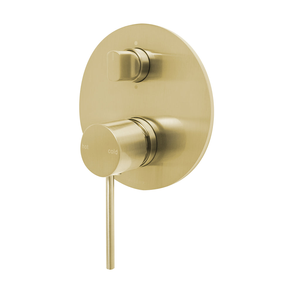 PHOENIX VIVID SLIMLINE SWITCHMIX SHOWER / BATH DIVERTER MIXER COMPLETE KIT BRUSHED GOLD