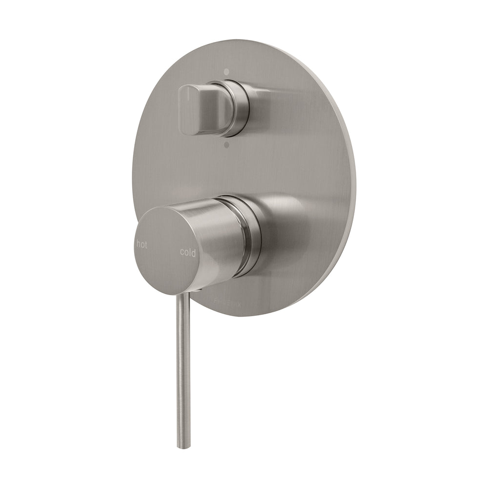 PHOENIX VIVID SLIMLINE SWITCHMIX SHOWER / BATH DIVERTER MIXER COMPLETE KIT BRUSHED NICKEL