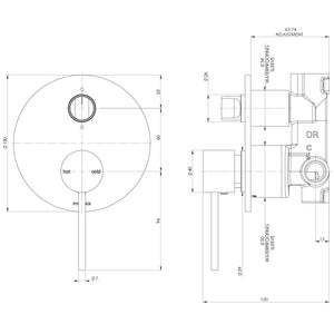 PHOENIX VIVID SLIMLINE SWITCHMIX SHOWER / BATH DIVERTER MIXER COMPLETE KIT CHROME
