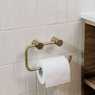 PHOENIX VIVID SLIMLINE TOILET ROLL HOLDER 180MM BRUSHED GOLD