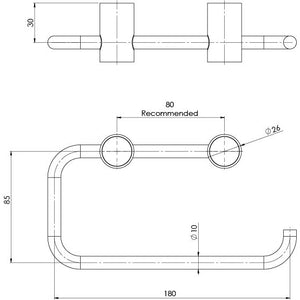 PHOENIX VIVID SLIMLINE TOILET ROLL HOLDER 180MM BRUSHED CARBON