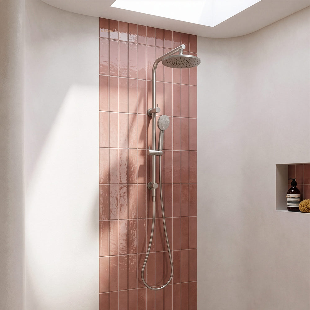 PHOENIX VIVID SLIMLINE TWIN SHOWER BRUSHED NICKEL