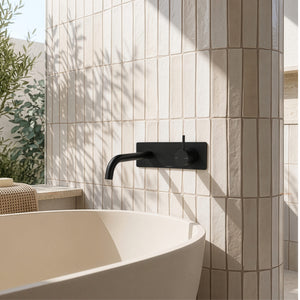 PHOENIX VIVID SLIMLINE UP BASIN/BATH WALL MIXER SET MATTE BLACK