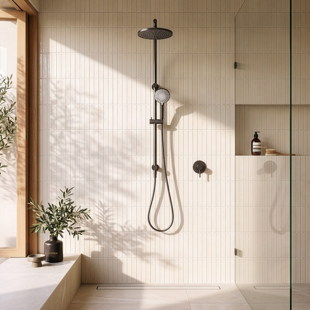 PHOENIX VIVID TWIN SHOWER BRUSHED CARBON
