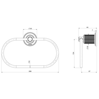 PHOENIX WILTERN HAND TOWEL HOLDER 208MM BRUSHED GOLD