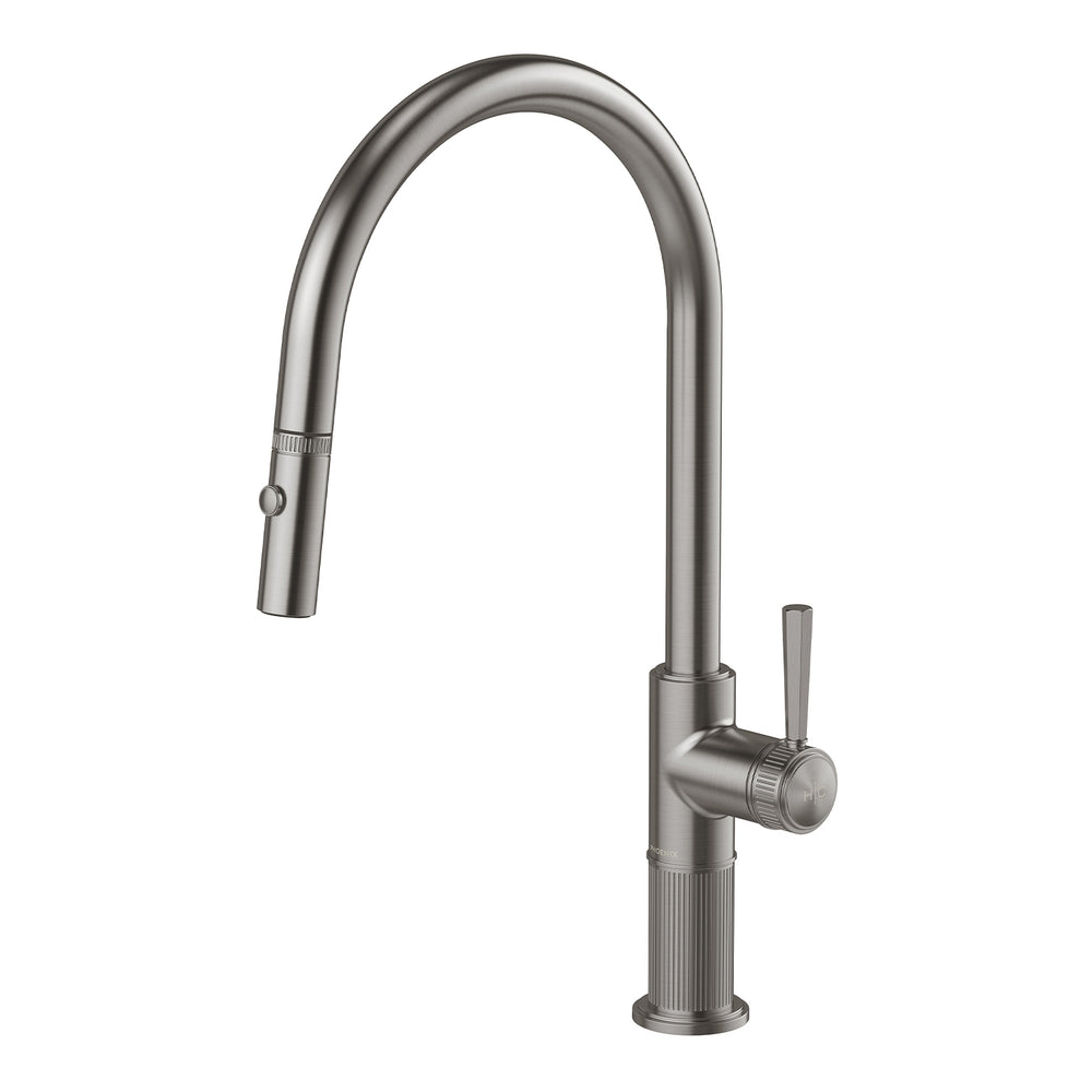 PHOENIX WILTERN PULL OUT SINK MIXER 439MM BRUSHED CARBON