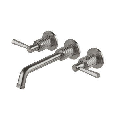 PHOENIX WILTERN LEAD FREE WALL BASIN / BATH TAP SET 190MM BRUSHED CARBON
