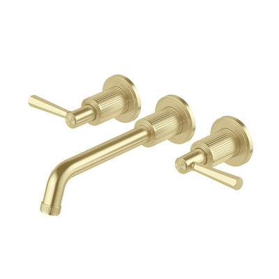 PHOENIX WILTERN LEAD FREE WALL BASIN / BATH TAP SET 190MM BRUSHED GOLD