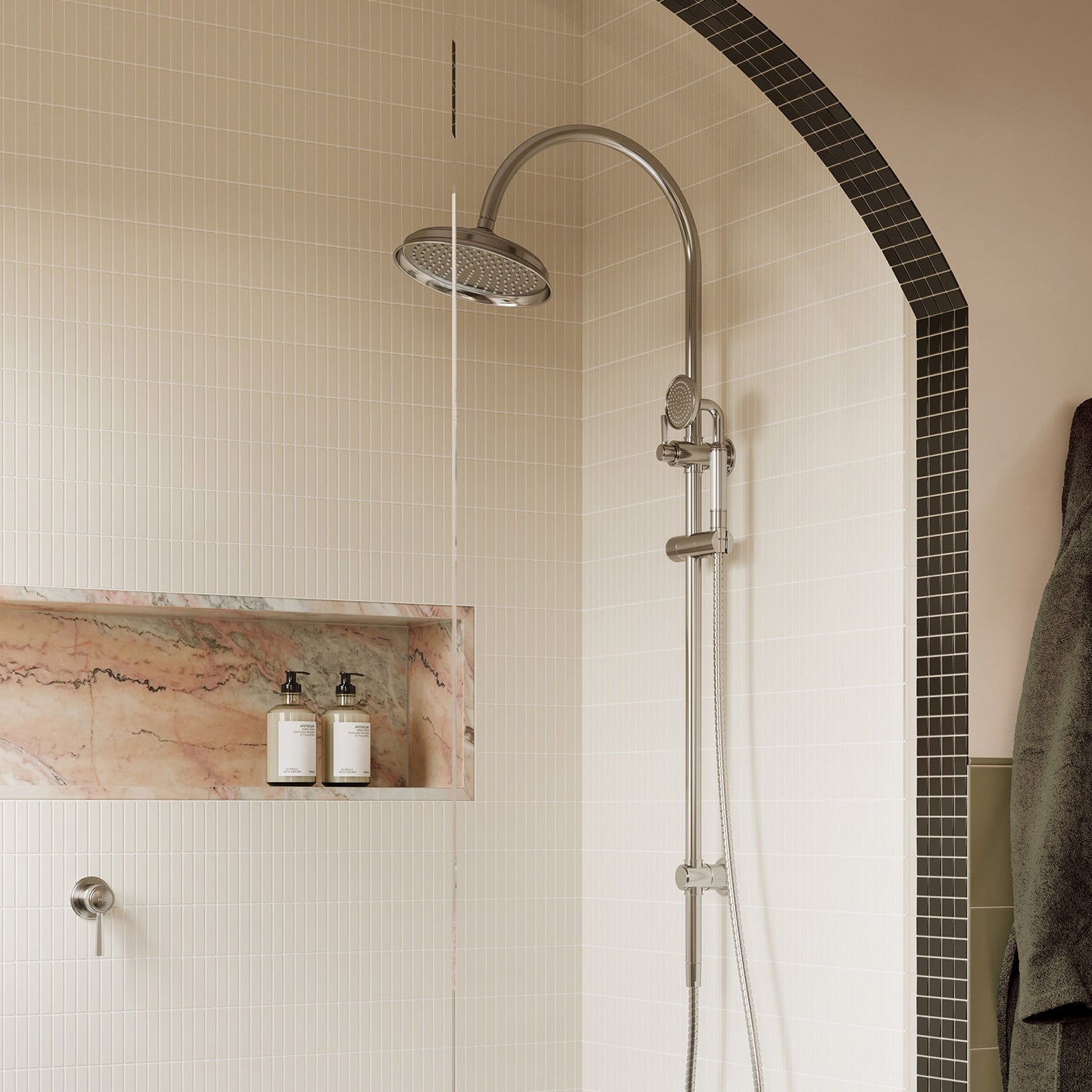 PHOENIX WILTERN SHOWER ROSE 220MM BRUSHED NICKEL