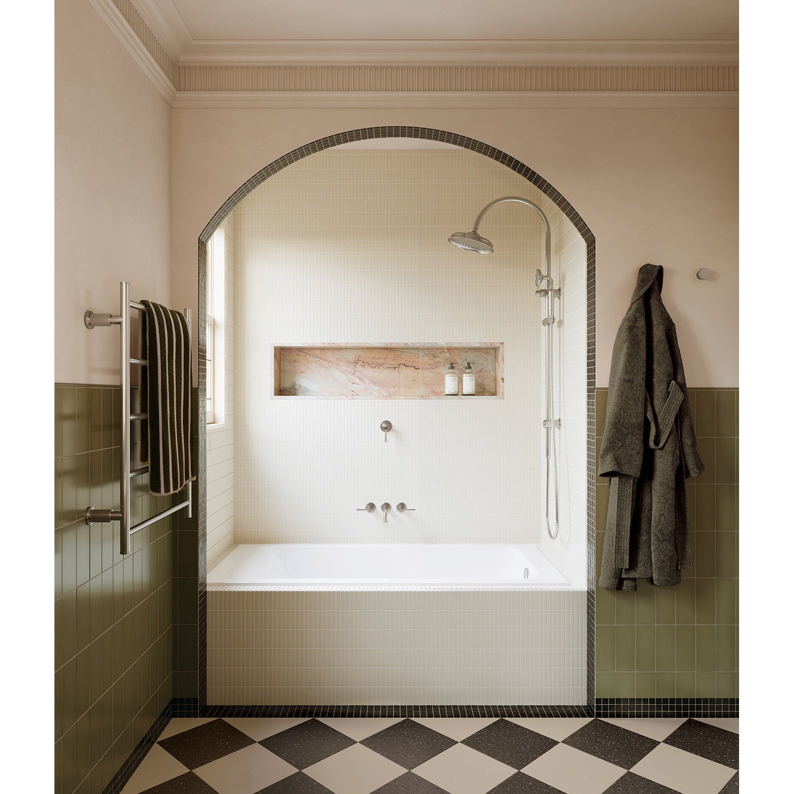 PHOENIX WILTERN TWIN SHOWER 1046MM BRUSHED NICKEL