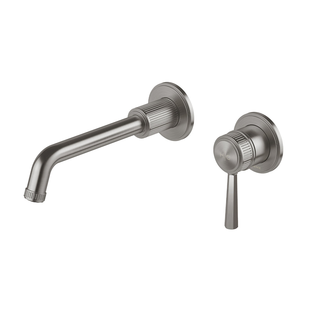 PHOENIX WILTERN SWITCHMIX WALL BASIN / BATH MIXER SET 190MM COMPLETE KIT BRUSHED CARBON