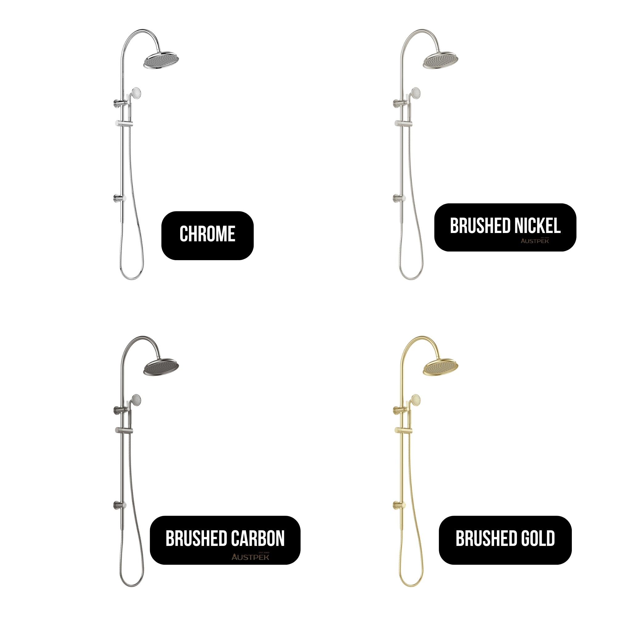 PHOENIX WILTERN TWIN SHOWER 1046MM BRUSHED NICKEL