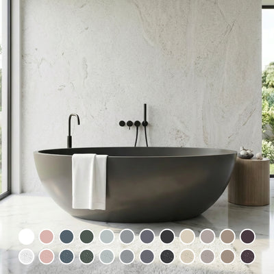 PIETRA BIANCA COCO FREESTANDING STONE BATHTUB WITH CUSTOM COLOURS 1760MM