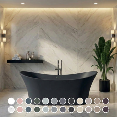 PIETRA BIANCA CROWN FREESTANDING STONE BATHTUB WITH CUSTOM COLOURS 1750MM