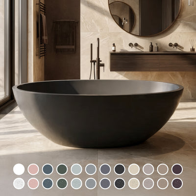 PIETRA BIANCA MADDISON FREESTANDING STONE BATHTUB WITH CUSTOM COLOURS 1800MM