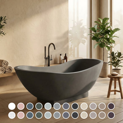 PIETRA BIANCA MANGO FREESTANDING STONE BATHTUB WITH CUSTOM COLOURS 1820MM