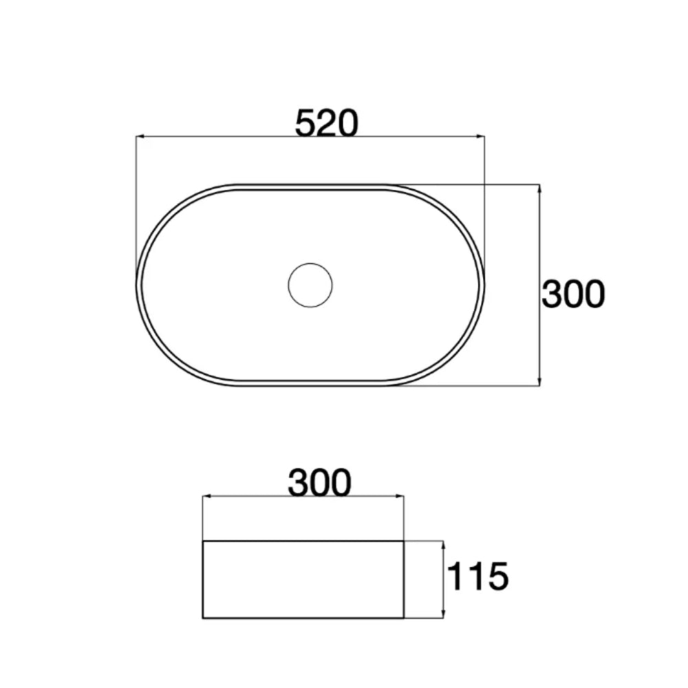 CLAYA PILL ABOVE COUNTER BASIN MATTE WHITE 525MM