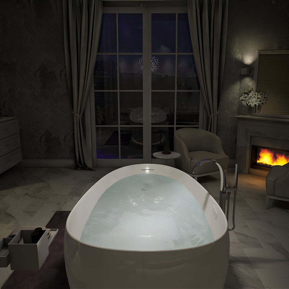 TOTO GALALATO FREESTANDING REINFORCED MARBLE FLOTATION TUB GLOSS WHITE 2200MM