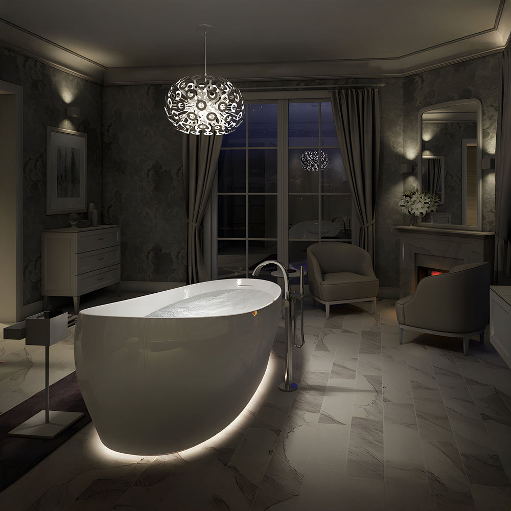 TOTO GALALATO FREESTANDING REINFORCED MARBLE FLOTATION TUB GLOSS WHITE 2200MM