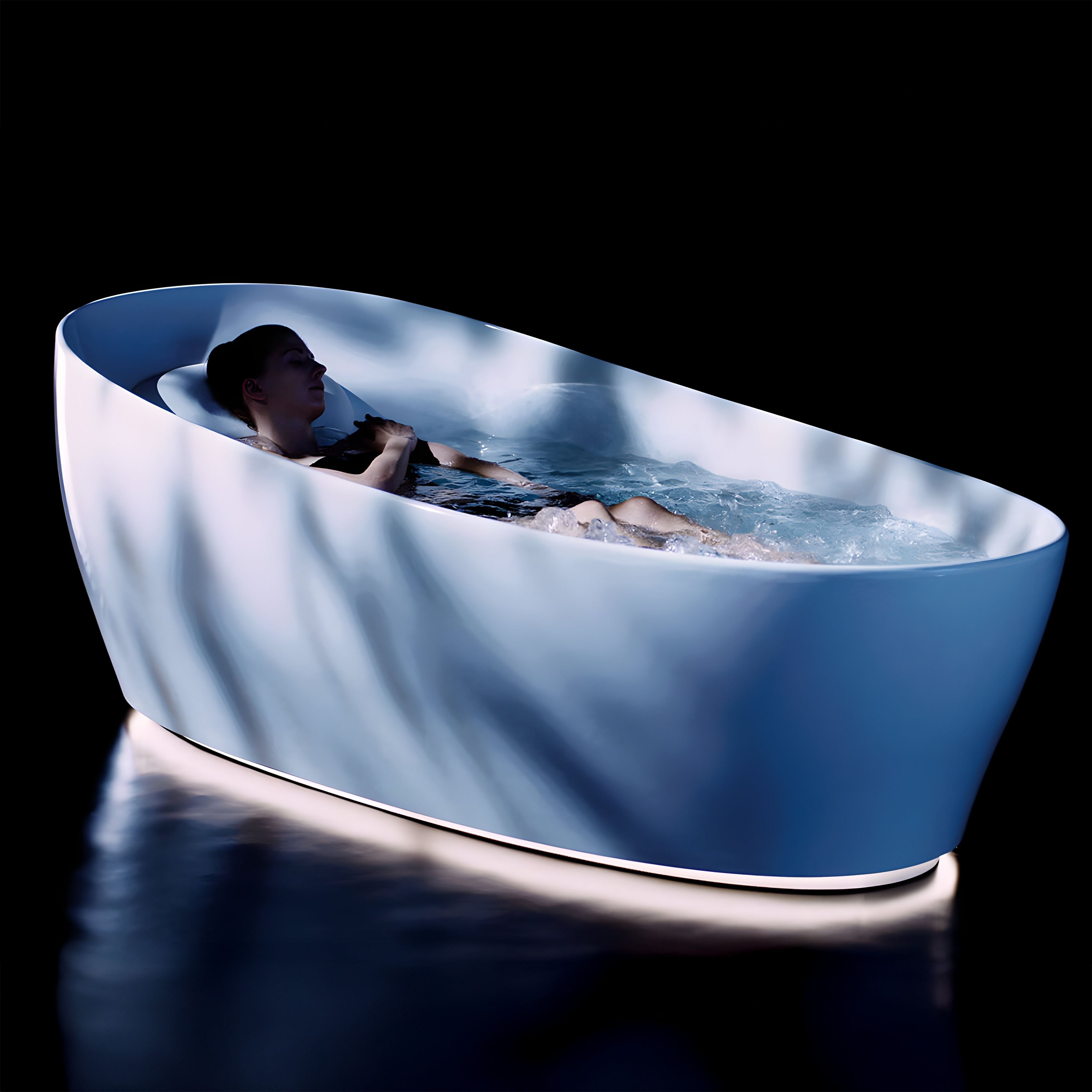 TOTO GALALATO FREESTANDING REINFORCED MARBLE FLOTATION TUB GLOSS WHITE 2200MM