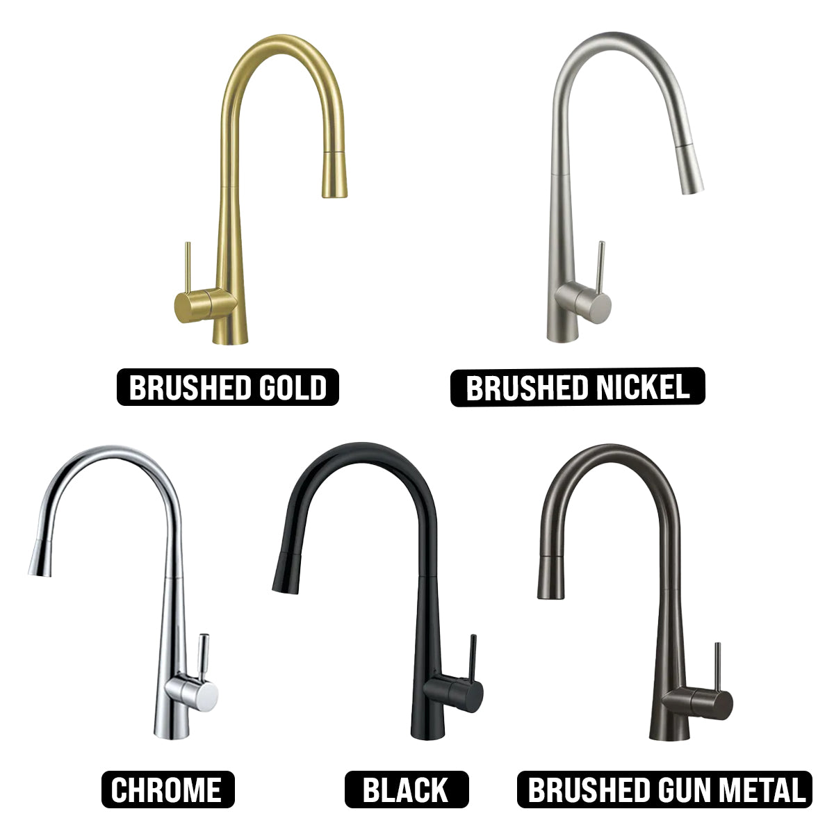 INSPIRE PULL OUT SINK MIXER 420MM BRUSHED GOLD