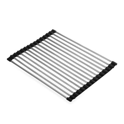 POSEIDON KITCHEN ROLL-UP SINK RACK 440MM STAINLESS STEEL