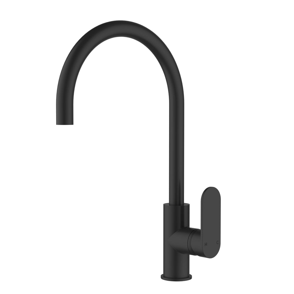 IKON SORA LEAD FREE SS GOOSENECK SINK MIXER 397MM MATTE BLACK