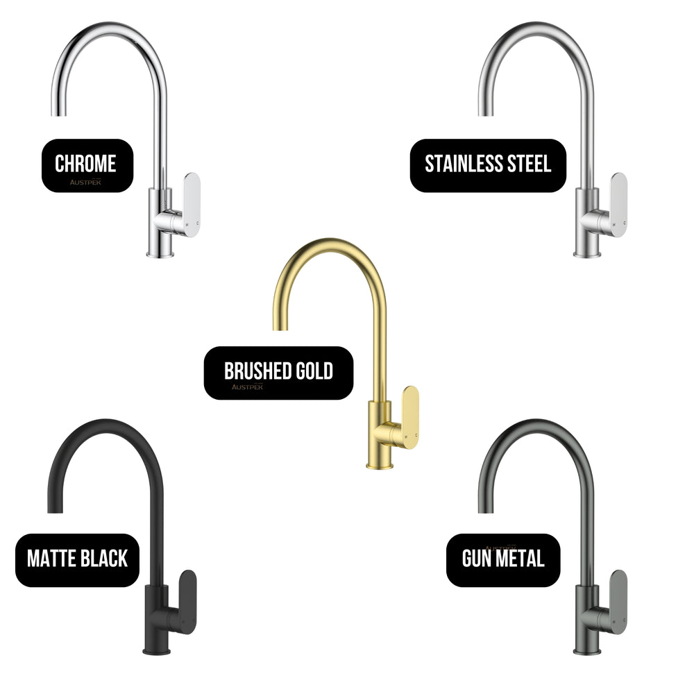 IKON SORA LEAD FREE SS GOOSENECK SINK MIXER 397MM CHROME