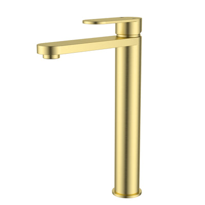 IKON SORA LEAD FREE SS HIGHRISE BASIN MIXER 292MM BRUSHED GOLD