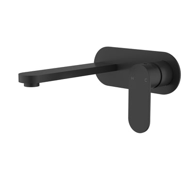 IKON SORA LEAD FREE SS WALL BASIN MIXER TRIM KIT WITH BODY 200MM MATTE BLACK