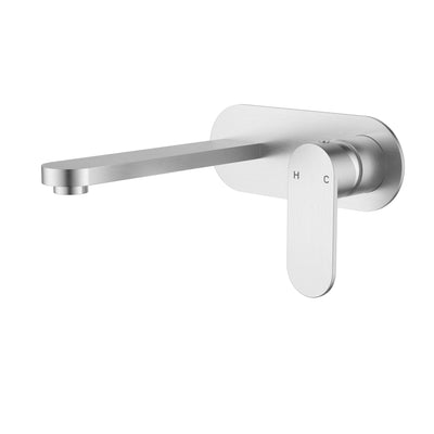 IKON SORA LEAD FREE SS WALL BASIN MIXER TRIM KIT WITH BODY 200MM STAINLESS STEEL
