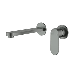 IKON SORA SS WALL BASIN MIXER TRIM KIT WITH BODY SEPARATE BACKPLATE 205MM GUN METAL