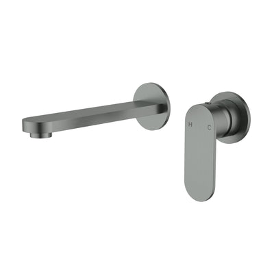 IKON SORA LEAD FREE SS WALL BASIN MIXER TRIM KIT WITH BODY SEPARATE BACKPLATE 205MM GUN METAL