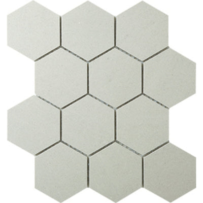 EVERSTONE DURASTONE ASH GREY MATTE 260X300MM HEXAGON MOSAIC TILE (PER BOX)