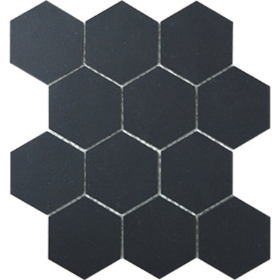 EVERSTONE DURASTONE CHARCOAL MATTE 260X300MM HEXAGON MOSAIC TILE (PER BOX)