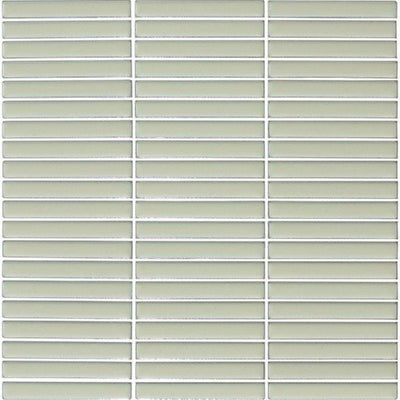 EVERSTONE COTTAGE PENCIL STRIP AQUA GREEN GLOSSY 296X293MM MOSAIC TILE (PER BOX)