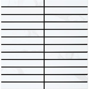 EVERSTONE COTTAGE STRIP CARRARA MATTE 300X296MM MOSAIC TILE (PER BOX)