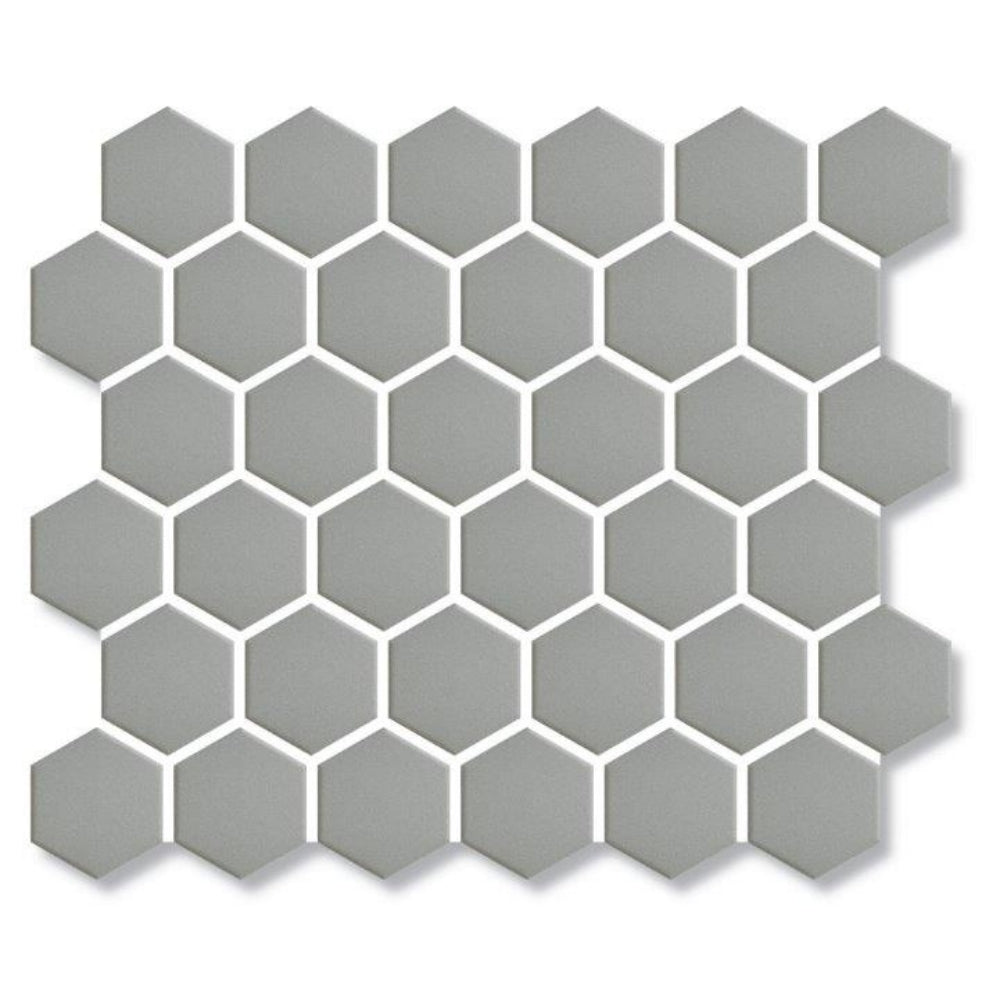EVERSTONE COTTAGE HEXAGON GREY GLOSSY 325X282MM MOSAIC TILE (PER BOX)