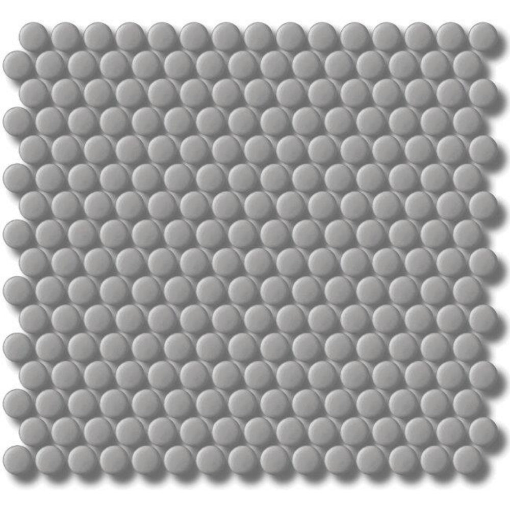 EVERSTONE COTTAGE PENNY ROUND GREY MATTE 315X291MM MOSAIC TILE (PER BOX)