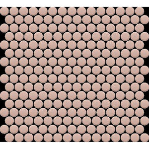 EVERSTONE COTTAGE PENNY ROUND SUGAR ROSE MATTE 315X291MM MOSAIC TILE (PER BOX)