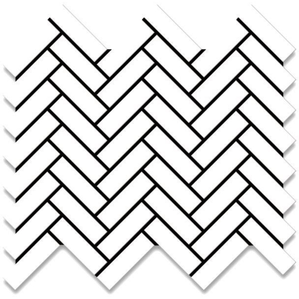 EVERSTONE COTTAGE MINI BRICK WHITE GLOSSY 316X277MM MOSAIC TILE (PER BOX)