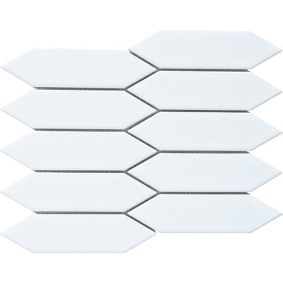 EVERSTONE COTTAGE PICKET WHITE MATTE 258X313MM MOSAIC TILE (PER BOX)