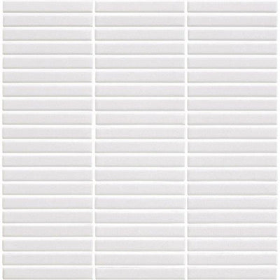 EVERSTONE COTTAGE PENCIL STRIP WHITE MATTE 296X293MM MOSAIC TILE (PER BOX)