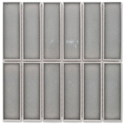 EVERSTONE COTTAGE 3D BRICK GREY GLOSSY 300X300MM MOSAIC TILE (PER BOX)