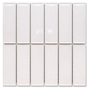 EVERSTONE COTTAGE 3D BRICK WHITE GLOSSY 300X300MM MOSAIC TILE (PER BOX)