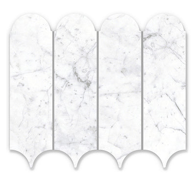EVERSTONE EUROMARMO CARRARA VENATINO HONED 338X260MM FEATHER MOSAIC TILE (PER BOX)