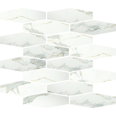 EVERSTONE EUROMARMO CALACATTA GOLD HONED 300X300MM HEXAGON MINI MOSAIC TILE (PER BOX)