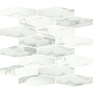 EVERSTONE EUROMARMO CALACATTA GOLD POLISHED 300X300MM HEXAGON MINI MOSAIC TILE (PER BOX)
